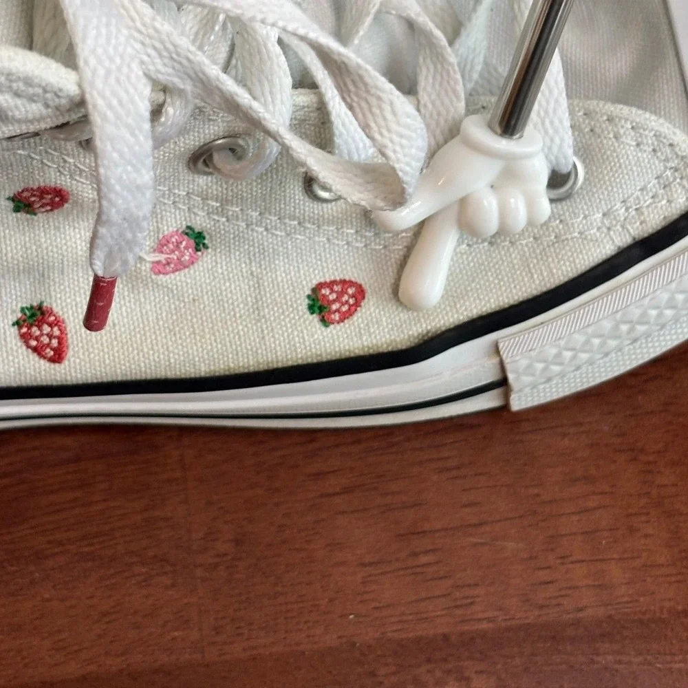 Converse White Strawberry High Top Sneakers Kids Size 4